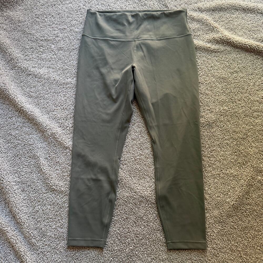 Lululemon Women’s Wunder Train High Rise Tight 25” Olive Green Leggings Size 14
